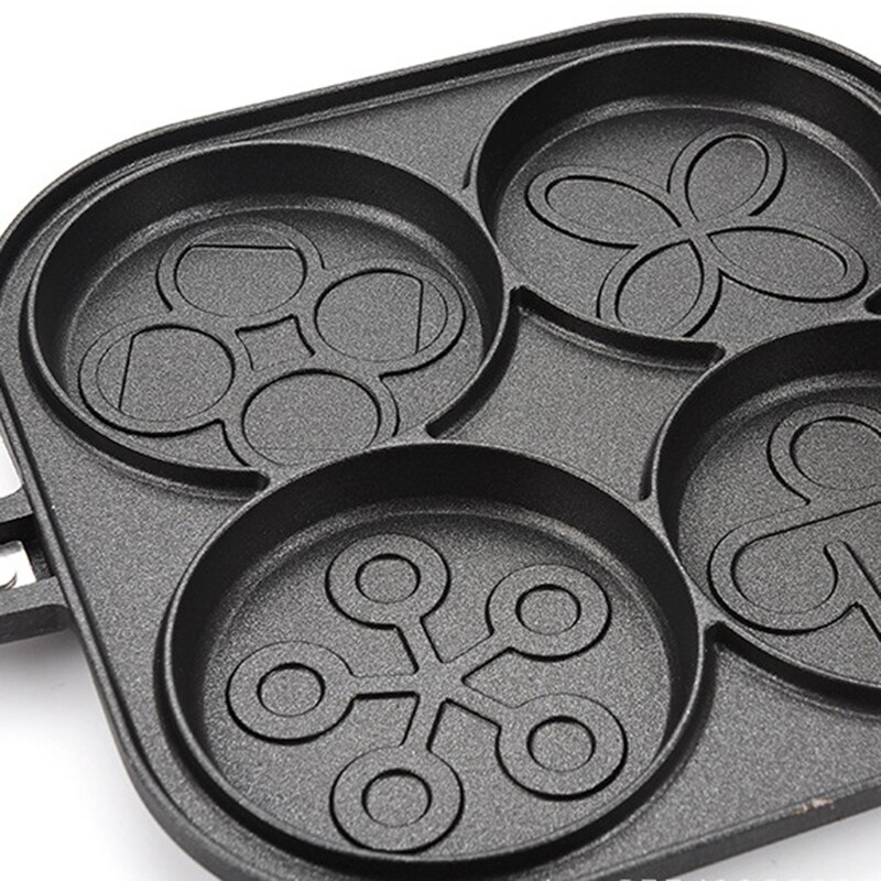 Four-Hole Waffle-Maker Pan Non-Stick Muffin Cake Lattice Barbecue Steak Breakfast Pot Dish Kitchen Baking Waffle Mold