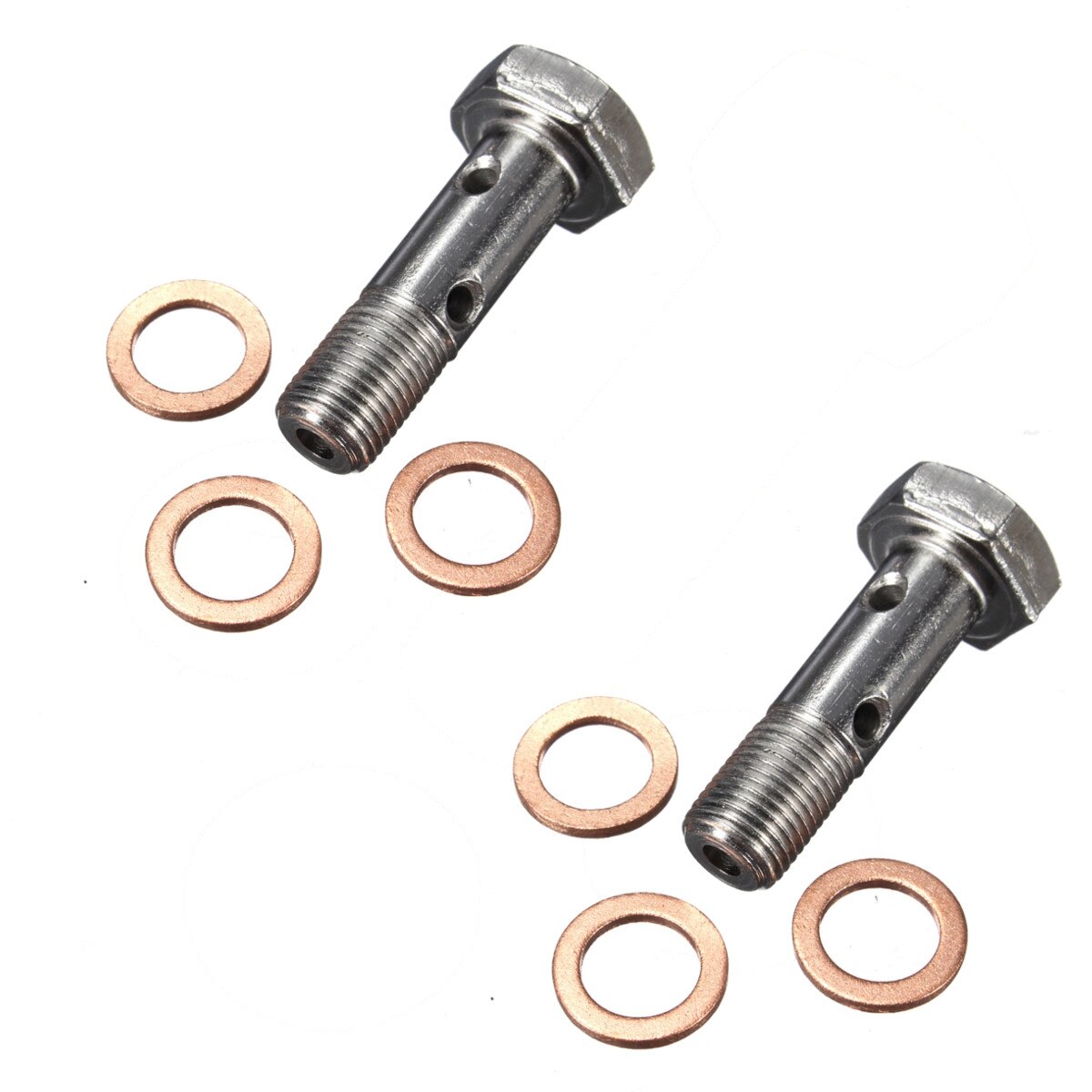 10mm m10 x 1.00 forkromet jern rustfritt linje dobbel banjo bolt skiver bremsefjæringe