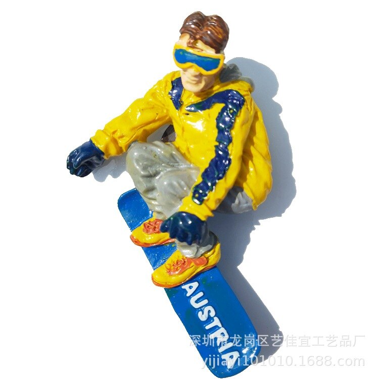 Austrian Winter Skiing Fridge Magnet Souvenir Hand Made 3D Solid Resin Crafts Magnet Refrigerator Stickers Home Decor Idea: Default Title