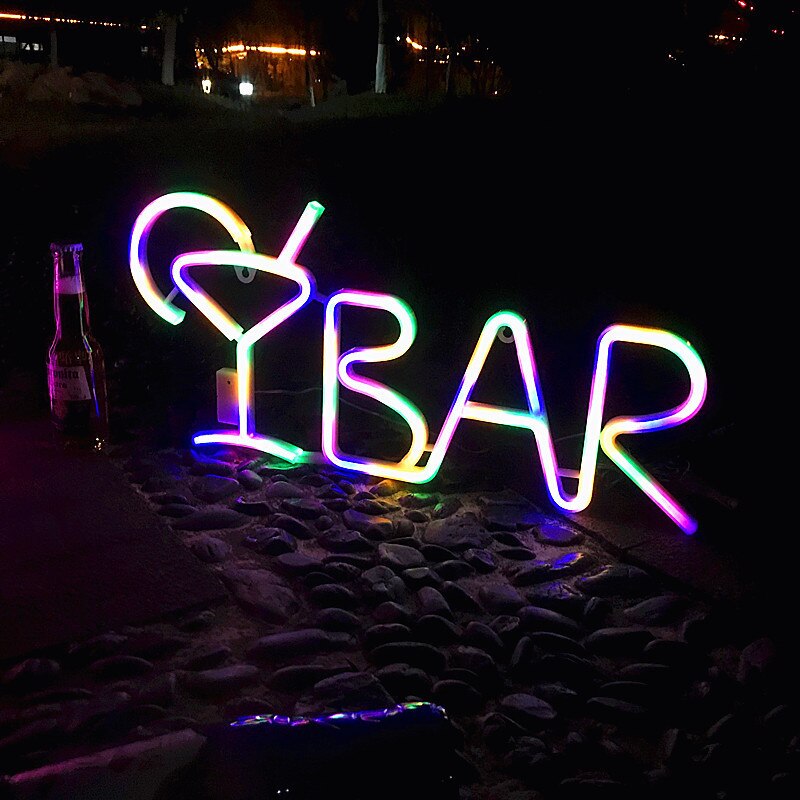 Neon Sign Licht Led Art Decor Bar Neon Lamp Met Afstandsbediening Moderne Thuis Ktv Bar Party Wanddecoratie nachtlampje: Colorful Bar