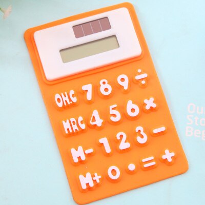 Calculator capable scientific calculator lovely solar silica gel mini office computer stationery computer soft deli calculator: Red