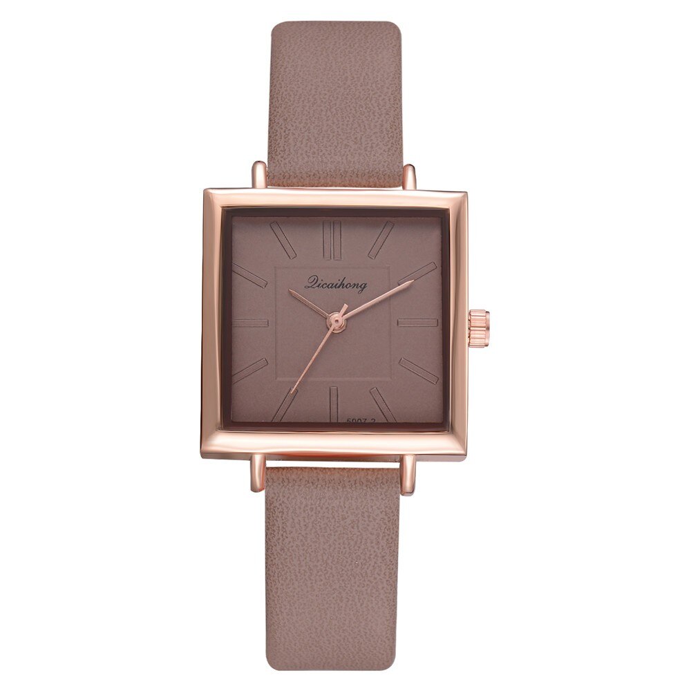 Top Brand Women Wrist Bracelet Watch Contracted Leather Crystal WristWatches Women Dress Ladies Quartz Clock Zegarek Damski: Coffee