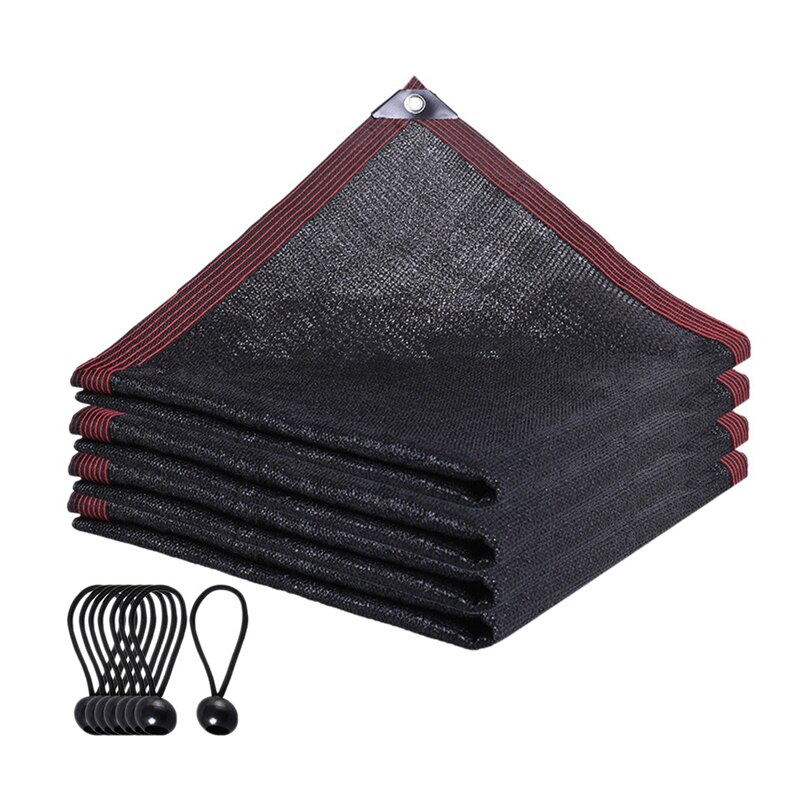Tela de sombra negra para plantas, Red de sombra con ojales, malla de sombra de jardín para cubierta de plantas, suculentas, Patio de piscina, 90%: Plata