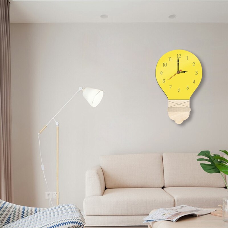 Room Decoration Digital Clock Nordic Style Light Bulb Wall Clock Home Life Mute Clock