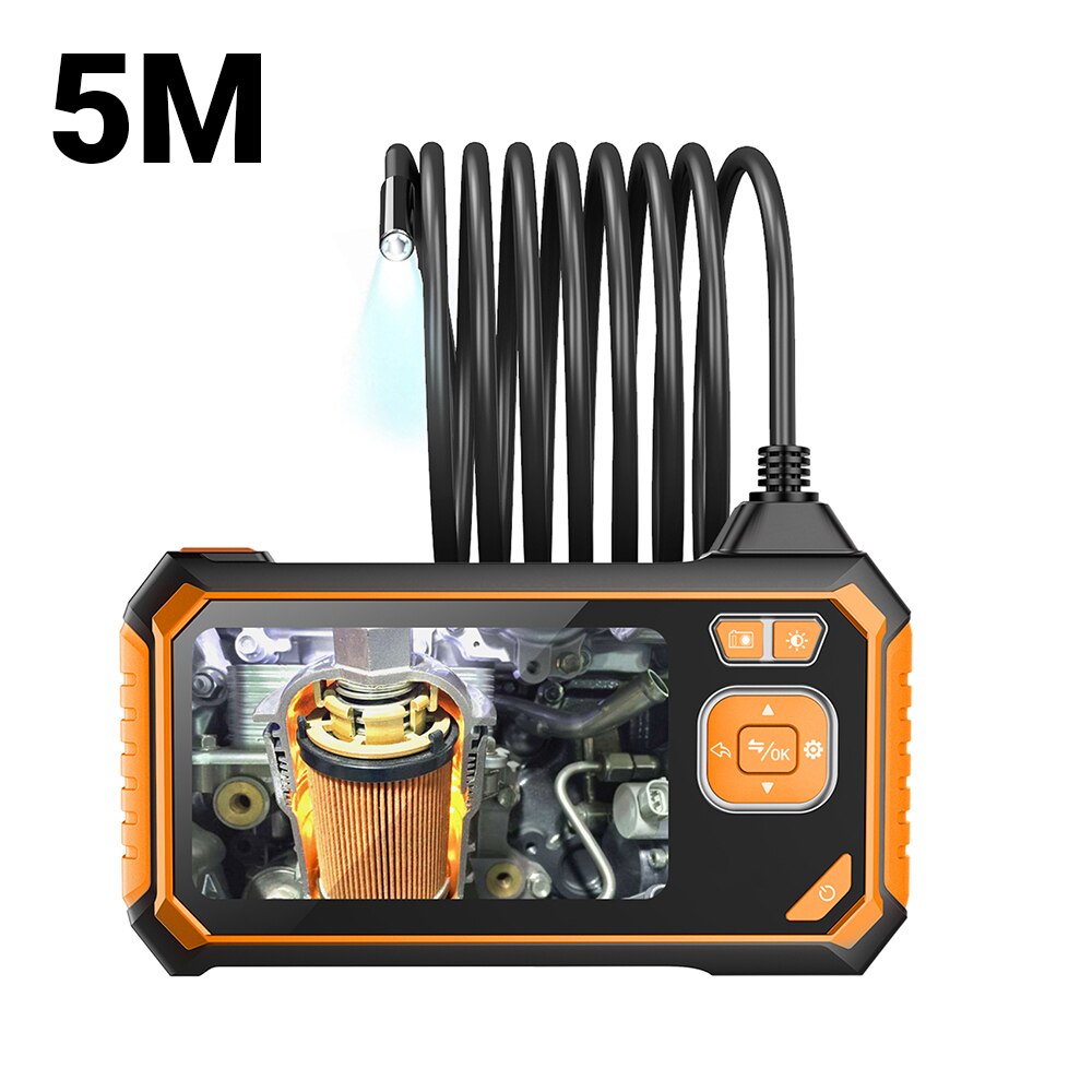 Industrial Inspection endoscope hd camera 1080p dual lens 4.3inch Screen IP67 Waterproof Industrial Borescope LED lights 1700mAh: hard wire 5M