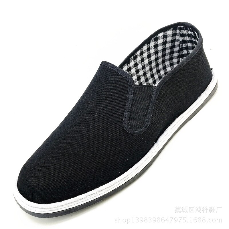 Handgemachte fleece reifen basis traditionellen alten Peking mittleren alters casual schuhe non-slip männer tuch schuhe gummi sohle schwarz