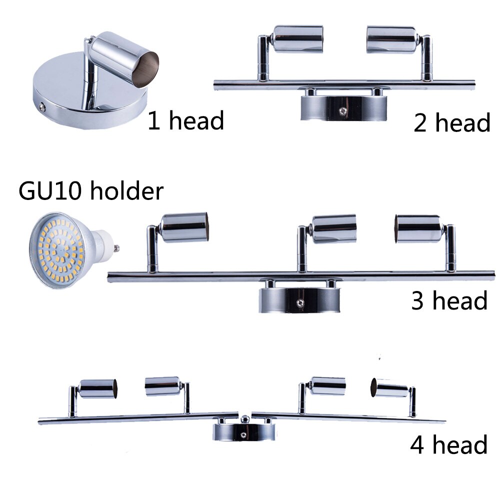 1/2/3/4 heads Draaibare led plafondlamp hoek verstelbare showcase plafond lamp met GU10 led lamp Woonkamer LED