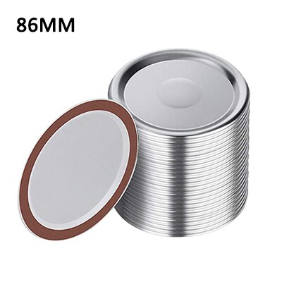 24Pcs Replacement Mason Jar Lids with Silicone Seals Rings Reusable for 70/86MM Regular Wide Mouth Canning: 86MM 24PCS