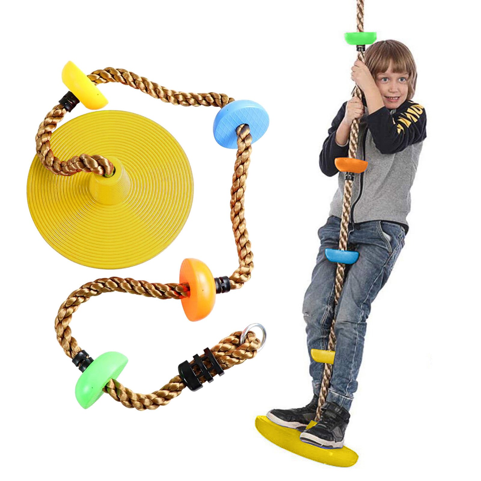 Kids Boom Swing Klimmen Touw Met 12 Inch Platforms Disc Boom Schommel Outdoor Indoor Schommels En Swing Set Accessoires: YE