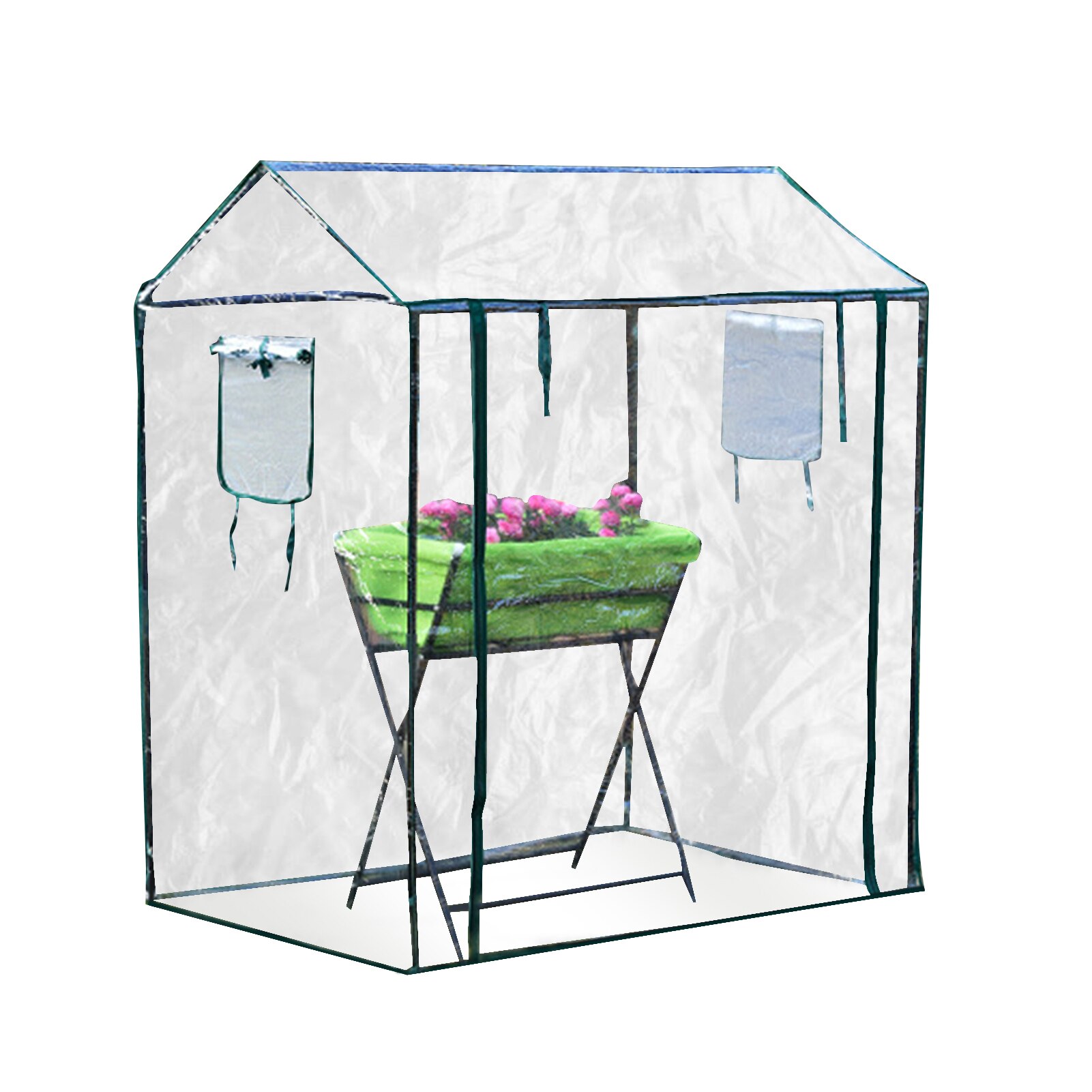 Green Household Plant Greenhouse Mini Garden Warm Room PVC Garden Warm Room 126X86X150cm Flower House Rainproof
