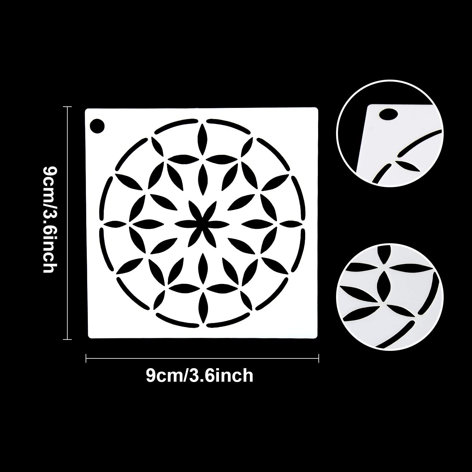 56 Pack Mandala Dot Painting Templates Stencils Perfect for DIY Rock Painting Art Projects 3.6x3.6 inch 9X9 cm