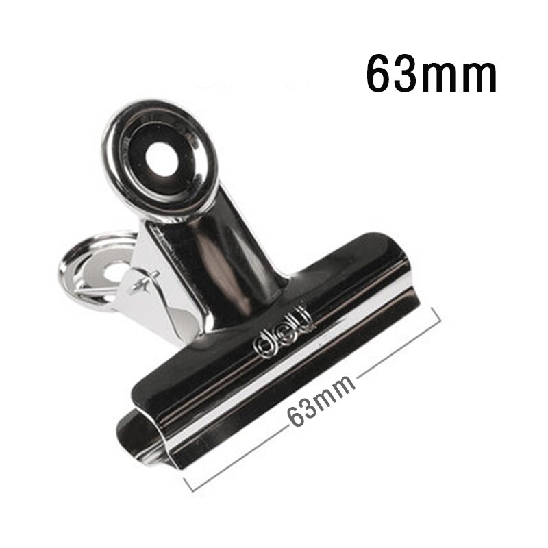 Clips de acero inoxidable, Clip de cola de milano de Metal plateado, soporte para billetes, organizador de documentos de papel, papelería escolar y de oficina: 63mm