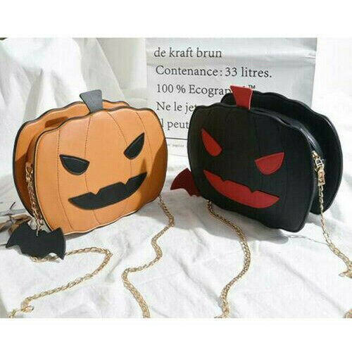 Divertido bolso de mano para chica con forma de calabaza de Halloween, bandolera mensajero con único y bonito, Cartera horizontal informal