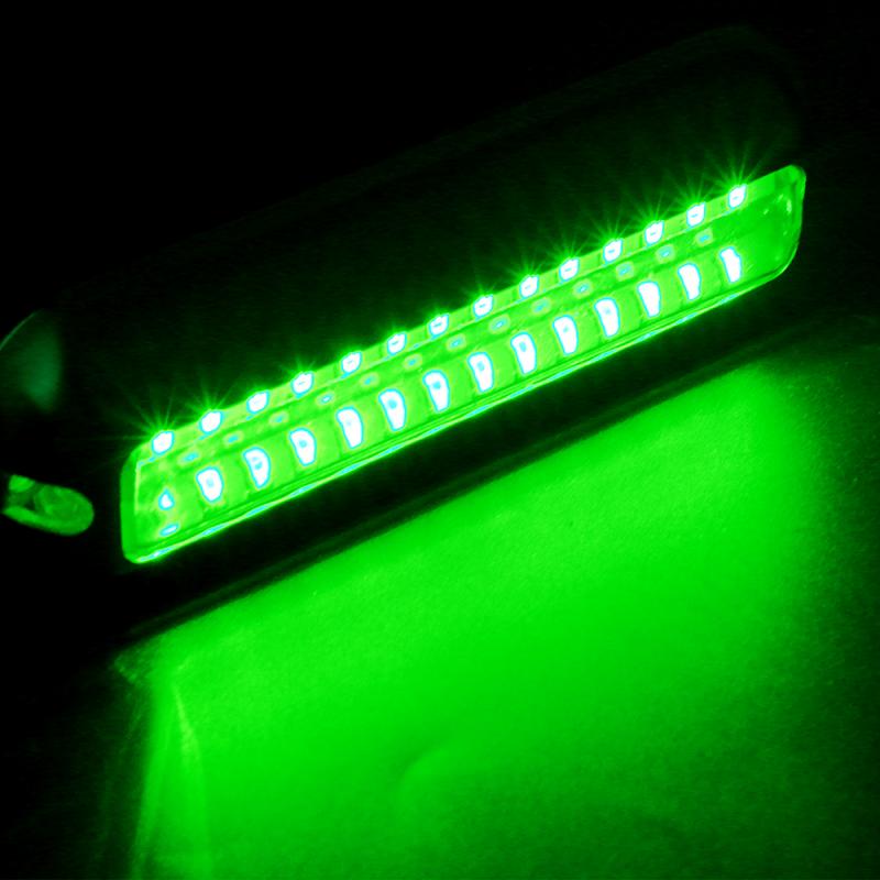 42LED 80W 538LM Stainless Steel Boat Transom Light Underwater Pontoon Marine Ship Boat Accessories Light Waterproof Marine Light: green 27LED