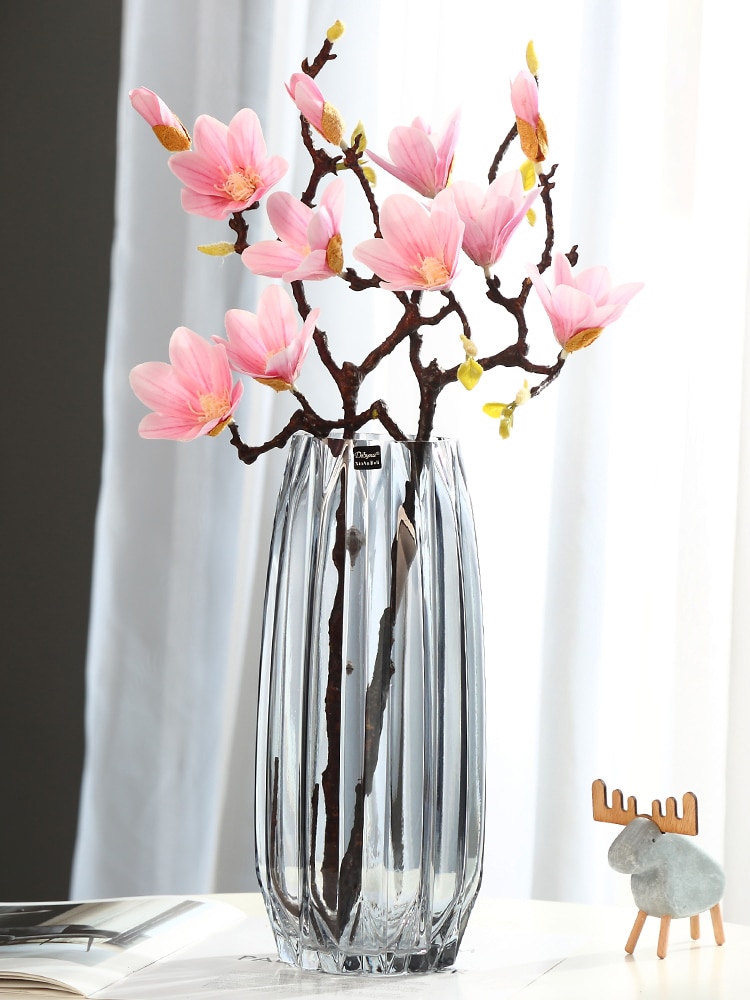 Stor glasflaska transparent färg hydroponisk vas vardagsrum blomdekoration heminredning tillbehör modern