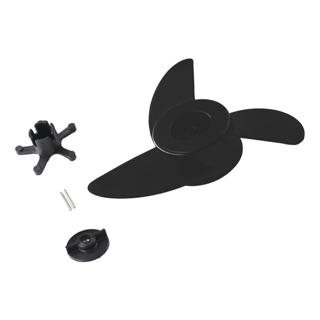 Båtpropeller elektriska utombordsmotor propeller för  et44l et54l d65l trollingmotorer fäst tillbehör/båt 3- blad (svart)
