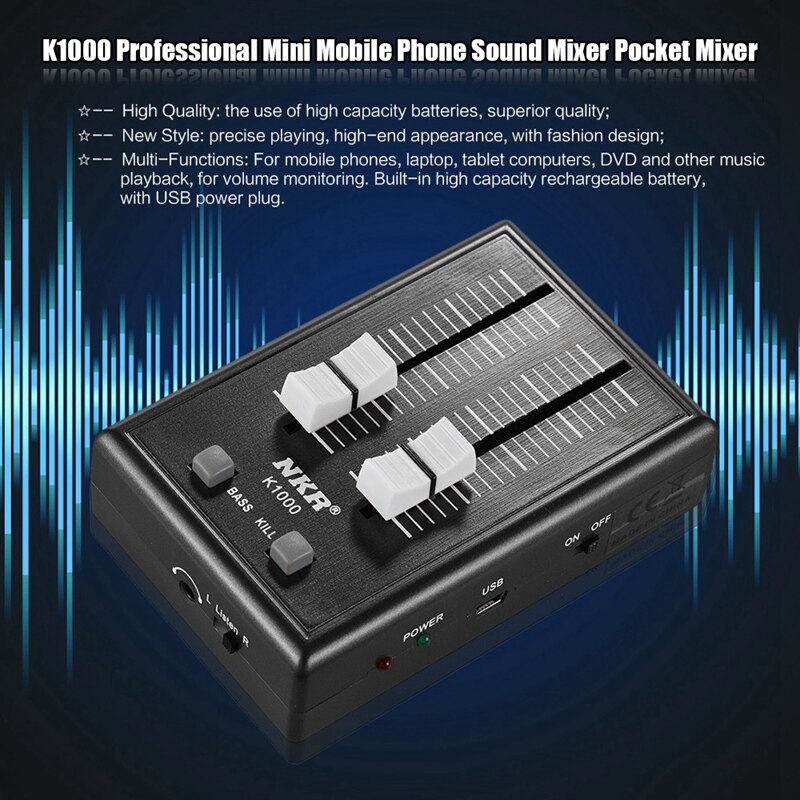 Portable 3.5Mm o Sound Mixer Pocket Mixer For Mobile Phone Headphone Earphone Amplifier Eu Plug