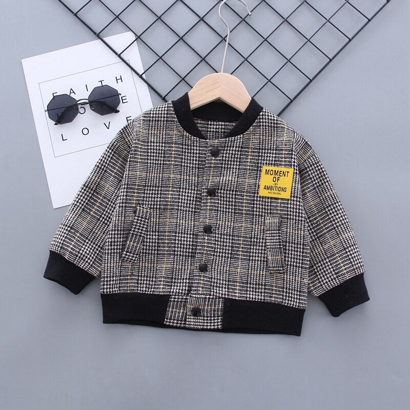 FOCUSNORM Autumn Winter Kids Boys Coat Tops Long Sleeve Single Breasted Causal Sports Jacket