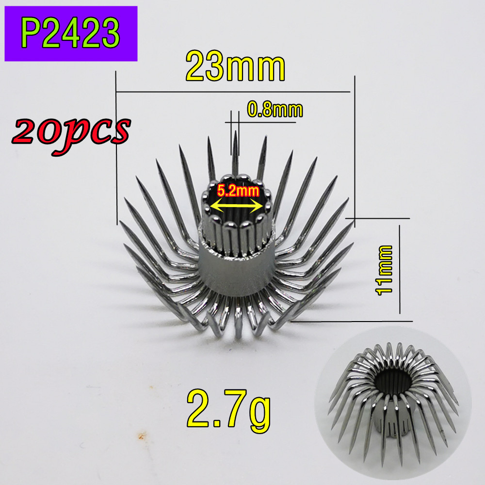 24 pin gancho calamar 10 Uds 20 piezas Uds 50 Uds alambre de acero inoxidable Alambre de gran cebo accesorios gran sepias pulpos atraer herramienta para pesca de mar DIY: P2423 - 20pcs