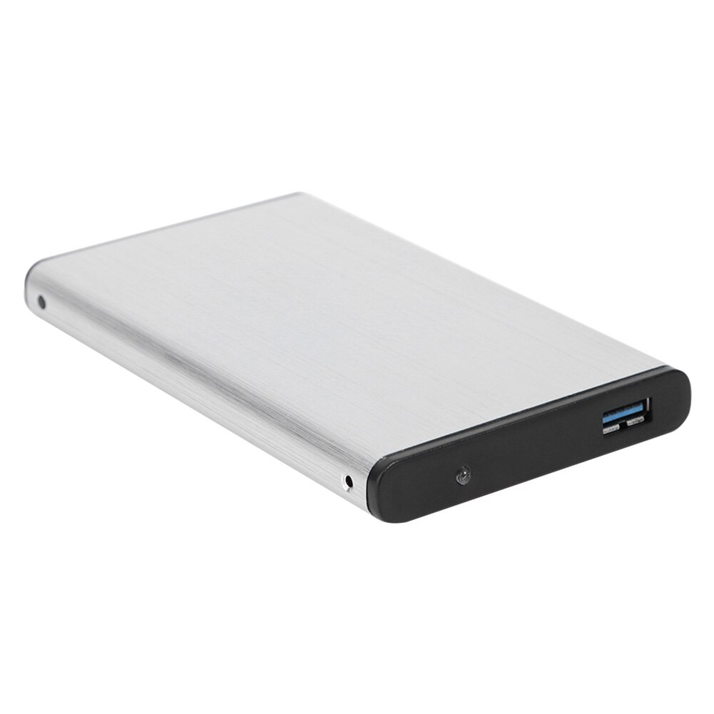 Tool-free HDD SSD Hard Disk Box 7+15Pin SATA To USB 3.0 External Hard Drive 2.5" 6Gbps 10TB SSD HDD Case with Type-C OTG Adapter: Silver