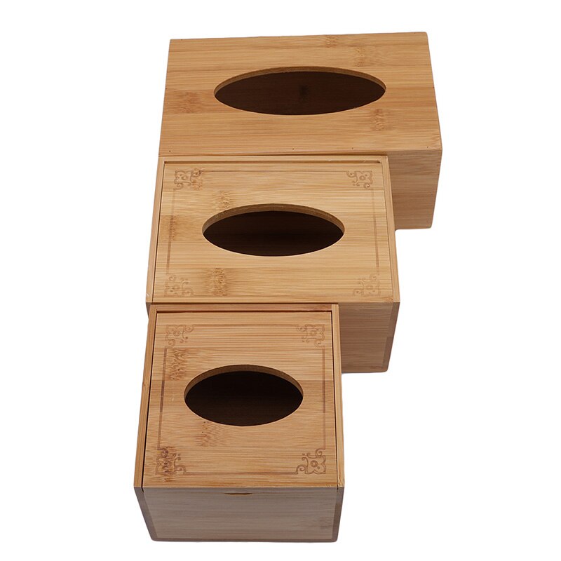 Retro Bamboo Tissue Box for Home Office Desktop Wooden Paper Towel Box Hotel Napkin Wood Holder Household Type Canister