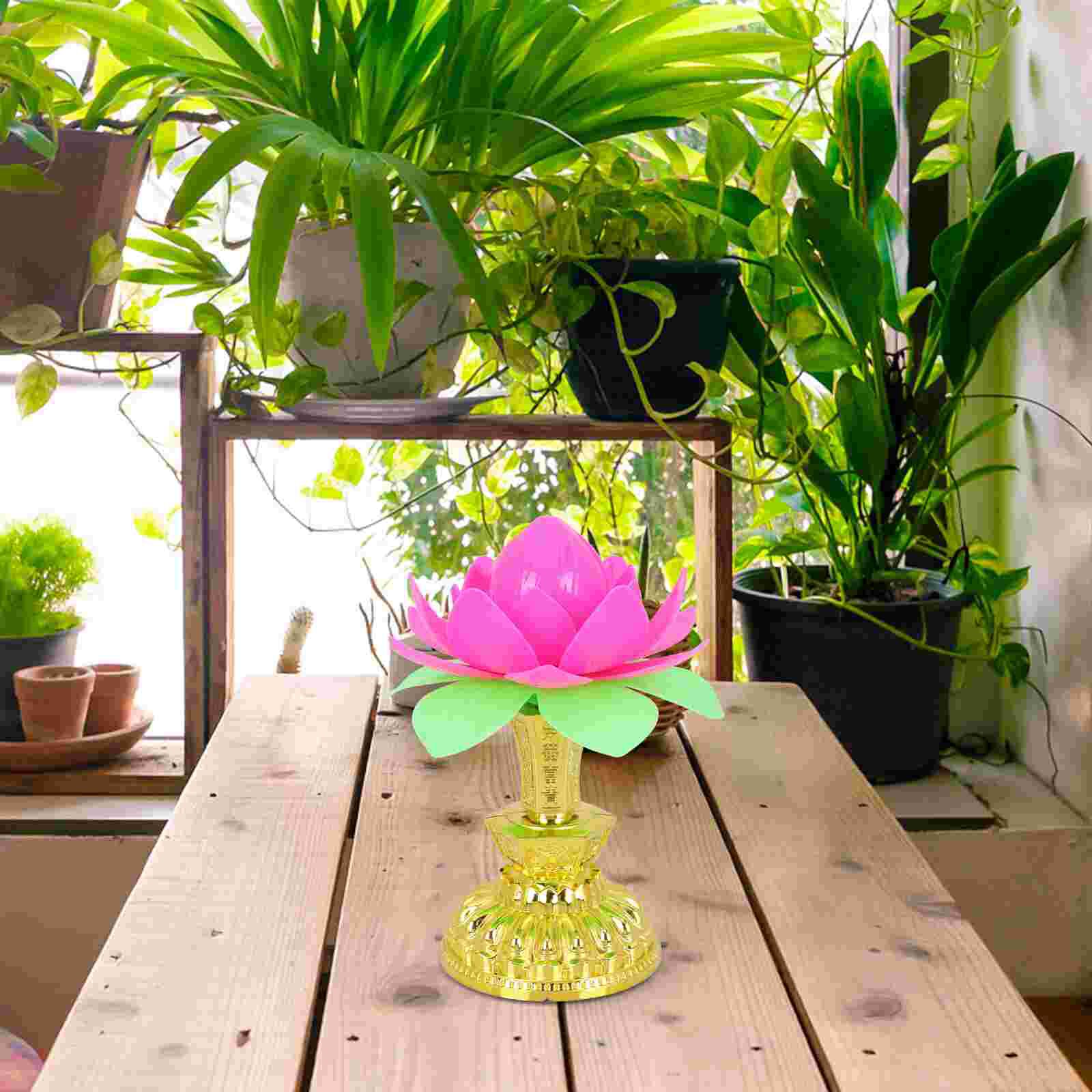Realistic LED Lotus Light Lamp Tabletop Lotus Electronic Light