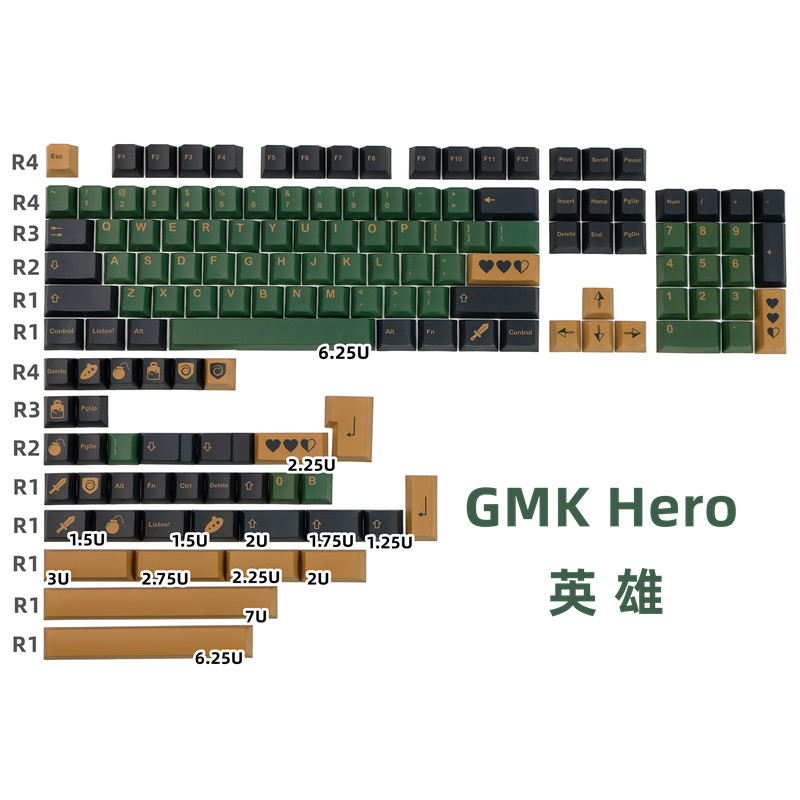 GMK Clone Cherry Profile Keycaps PBT Dye-Sub Wild Desert Botanical Fleuriste For Mechanical Gaming Keyboard 7u Keys Alice Layout: Amber