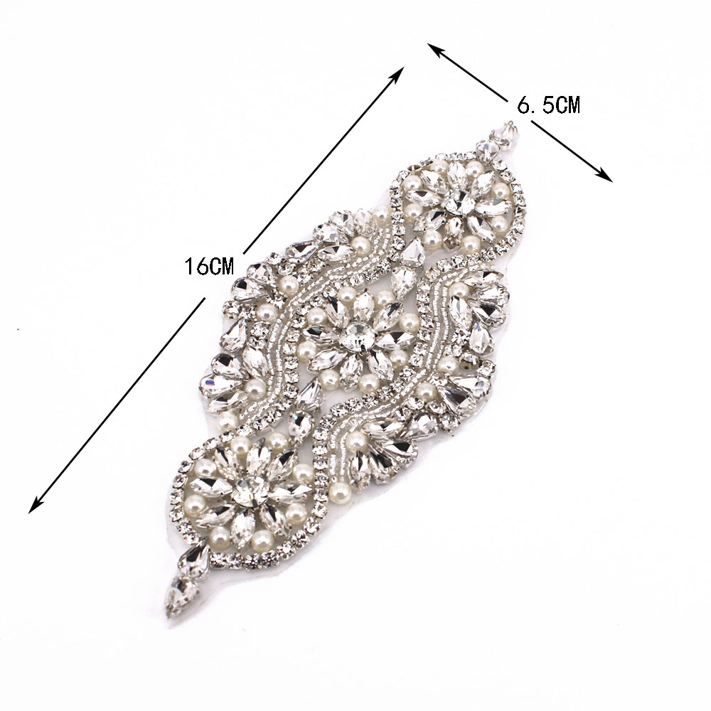 Or Perlé Cristal Strass Applique Décorations pour les Robes De Mariée De Bal Artisanal Éclat de Ceinture de Mariage Appliques
