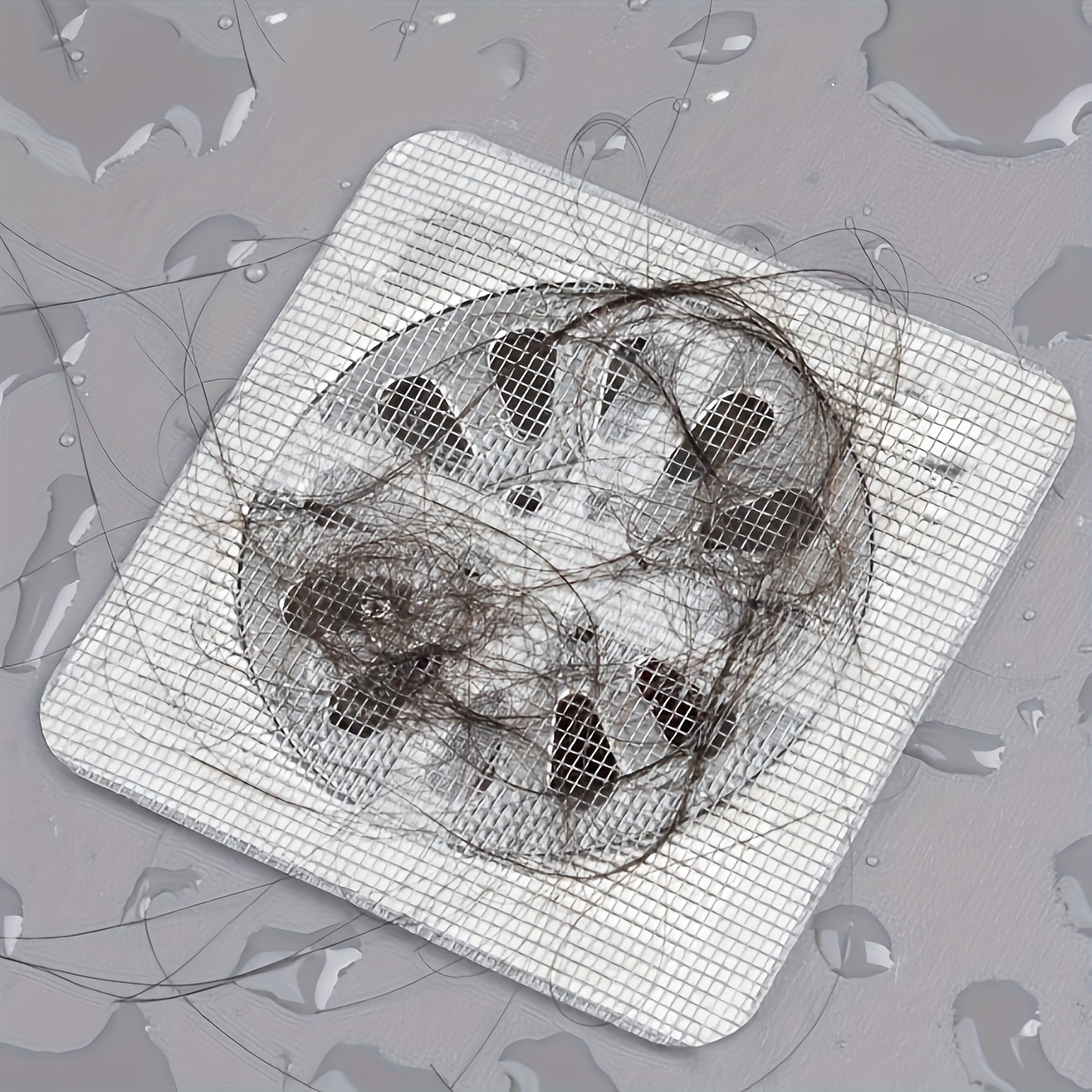 Autocollant de vidange de sol 10/20 pièces, filet de filtre à cheveux auto-adhésif anti-insectes pour salle de bain, filtre d'égout, filet de maille Anti-blocage de cuisine