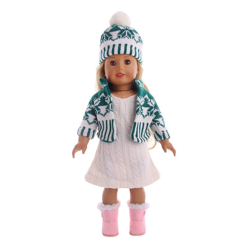 4 unids/set muñeca ropa chaleco camiseta falda Leggings para 18 pulgadas americano y 43 Cm muñeca nacida para generación Navidad bebé niña juguete: n324