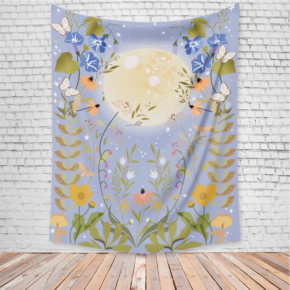 Vägg hängande dekor mandala blommor stjärnklart natt vägg hängande gobeläng hem rum dekor , 5 storlekar