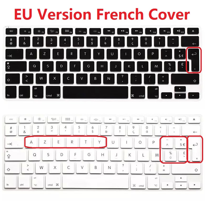 Eu Euro Azerty Franse Keyboard Cover Voor Macbook Air Pro Retina 13 15 Siliconen Toetsenbord Skin Protector Voor Imac