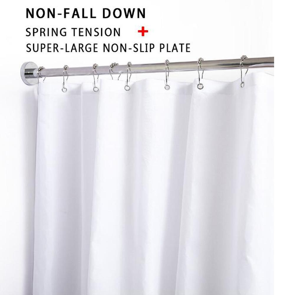 Barras de cortina de ducha de baño ajustables de acero inoxidable de 50/80 CM, barra telescópica de tensión extensible, percha para varilla perforadora de resorte libre