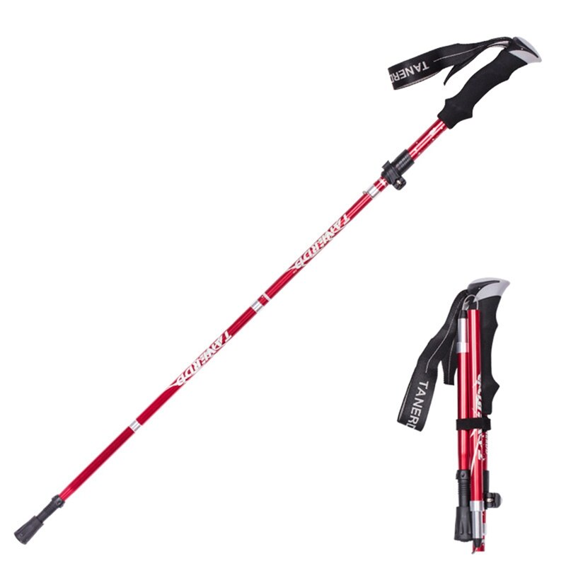 Trekking Poles, Aluminum Alloy Folding, Ultra-light And Ultra-short Telescopic Outdoor Handrails, Hiking Sticks, 5 Sections: RD