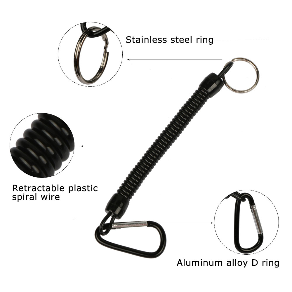 Goture 5 adet balıkçılık halatı Tekne Güvenlik Kordon Hattı Tutma Dize Carabiner ile Güvenli Kilit Balıkçılık Aksesuarları Mücadele