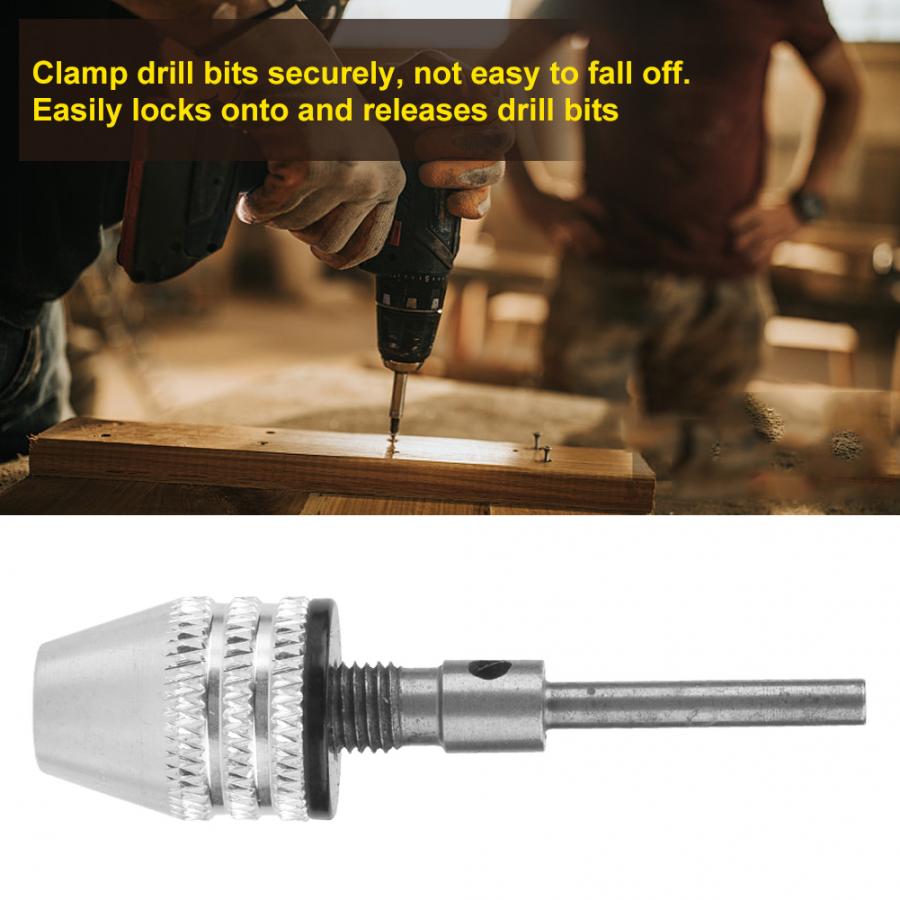 0.3-3.4mm Keyless Drill Chuck 2.35mm Round Shank Quick Change Adapter Converter Drill Chuck Adapter