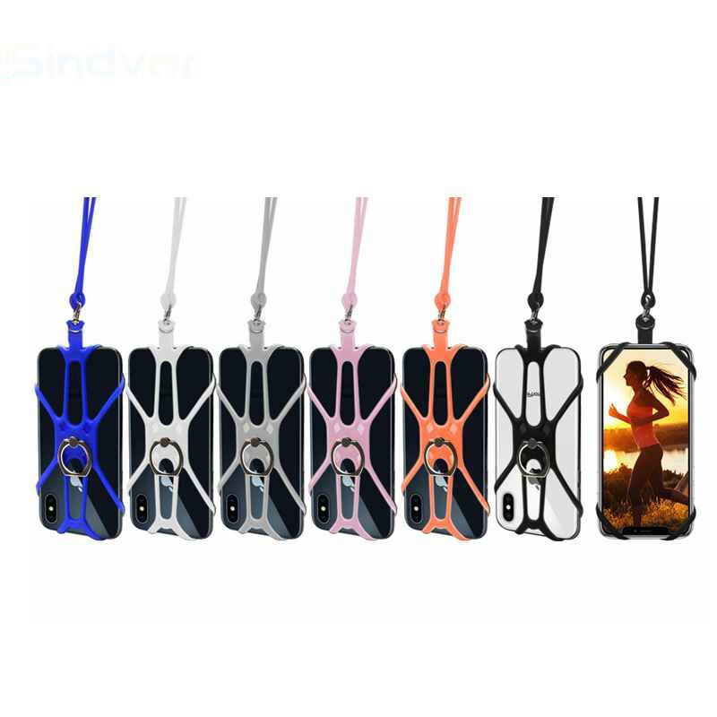 Universele Lanyard Voor Iphone Xiaomi Siliconen Sport Telefoon Strap Mobiele Telefoon Lanyards Ring Houder Case Hals Opknoping Touw Sling