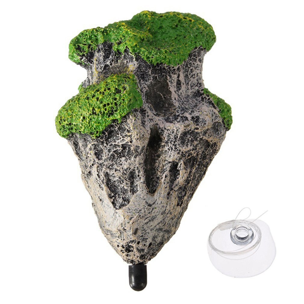 Simulation Of Floating Stone Aquarium Landscaping Decoration Sci-fi Artificial Water Grass Landscaping Stone Suspended Stone