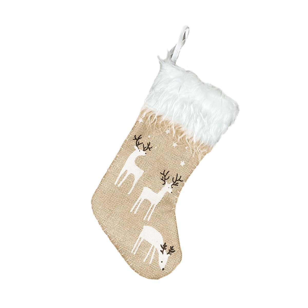 10PC /set Small Size Christmas Stockings Cute Elk Printing Christmas Stockings Festival Decoration: C