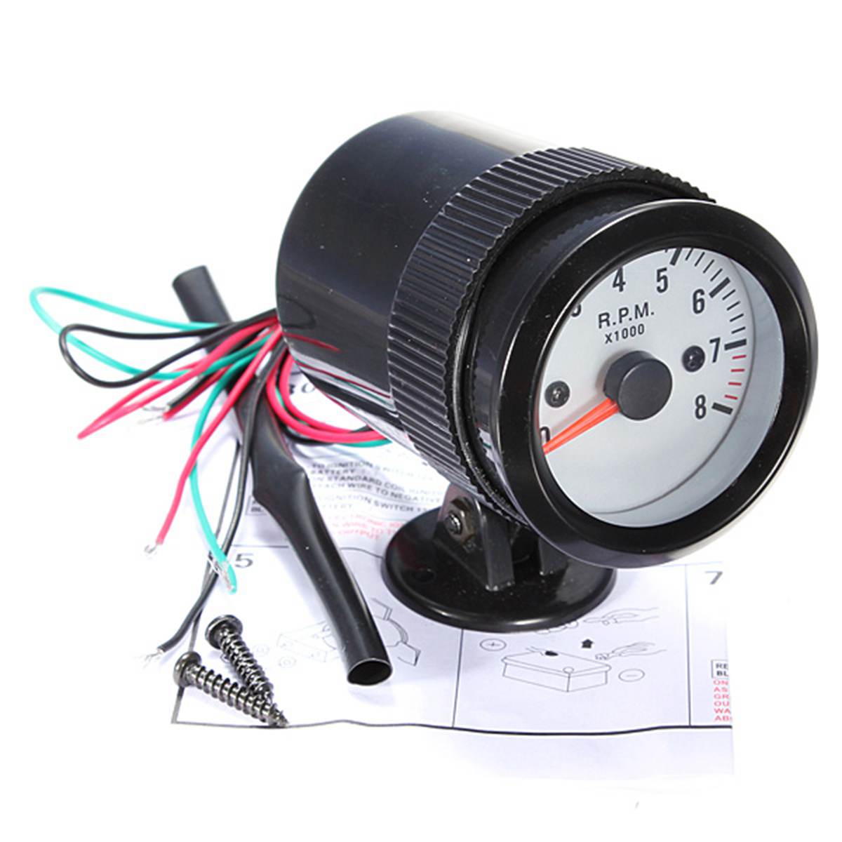 2 ''52mm Auto Motorrad Tacho Messgerät Meter Auto Tachometer 0-8000 RPM Blau Lichter 12V