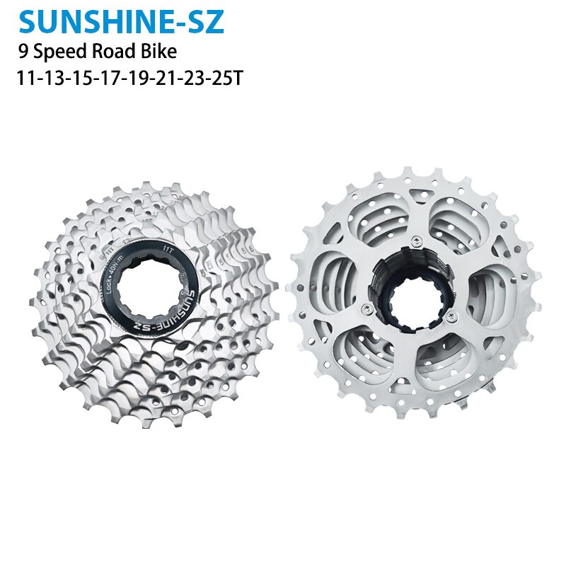 SONNENSCHEIN Rennrad 8/9/10/11 Geschwindigkeit Velocidade Fahrrad Kassette 11-23T/25T/28T/30T/32T/34T/36T Freilauf Kettenrad für SHIMANO: 9S 11-25T