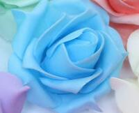 Diy bryllup rose blomst 10 stk 1pc kunstig rose blomst bryllup brudebuket pe skum diy rose blomst: 10pc- blå