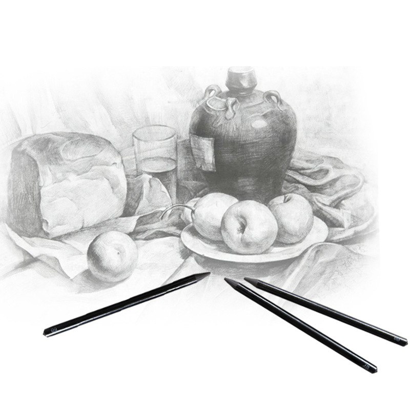 Ezone 3 kpl puhdashiilipiirroskynät 2b/4b/ hb puuton puuhiilikynä luonnostelemiseen piirustustyökalu maalaus taidetarvike