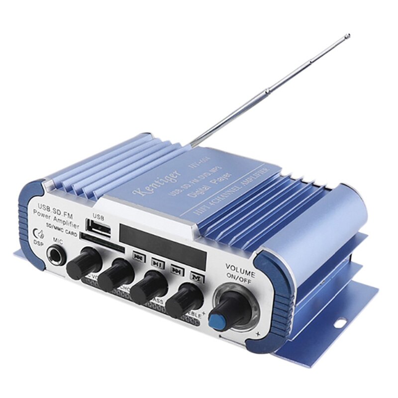 Kentiger Hy604 4.0 Channel Stereo Eindversterker Met 15V5A Speler En Av Kabel Usb Sd Fm Professionele Karaoke Amp Voor auto (E