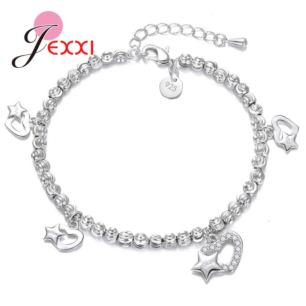 925 sterling zilveren kralenarmbanden, eenvoudig verstelbaar, pulseras mujer sieraden voor vrouwen, beste vriend 16 stijl