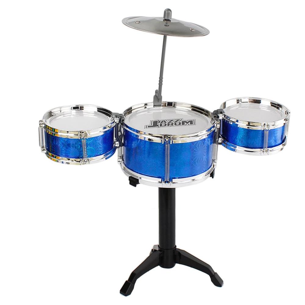 Kinderen Kids Jazz Drum Set Kit Musical Instrument Educatief Speelgoed 3 Drums and one symbal