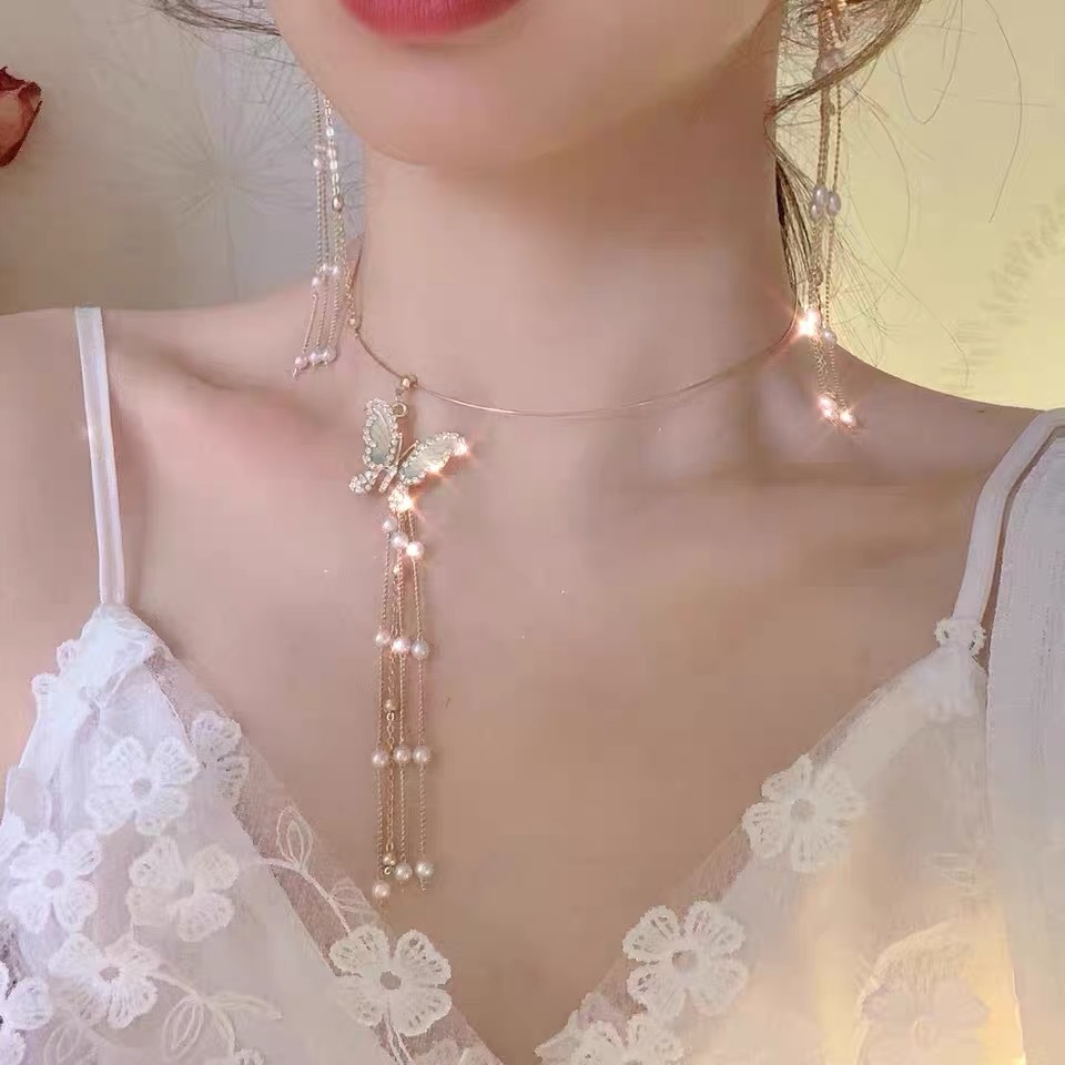Trend Unique Delicate Chalcedony Tulip Pendant Necklace Women High Jewelry Party