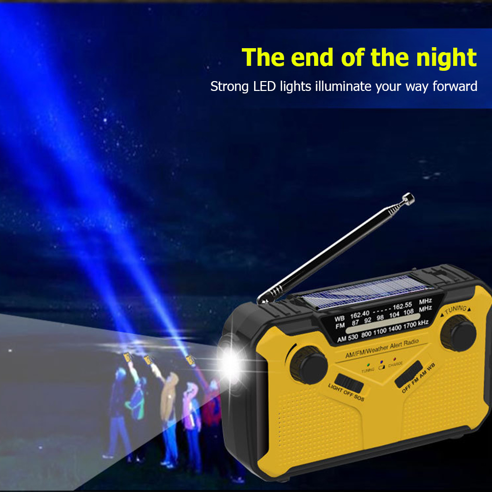 Multifunctionele Hand Radio Solar Crank Dynamo Powered Am/Fm/Noaa Weather Radio Gebruik Emergency Led Zaklamp Power Bank