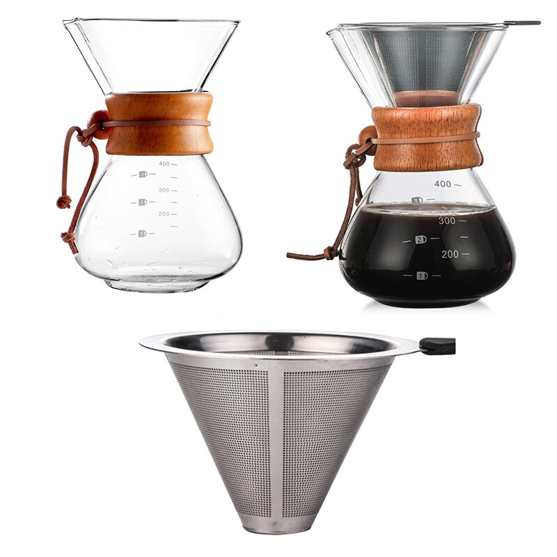 4000ML Glass Coffee Pot Heat Resistant Classic Coffee Kettle Maker Pour Over Coffeemaker Coffee Drip Pot Coffee Percolators