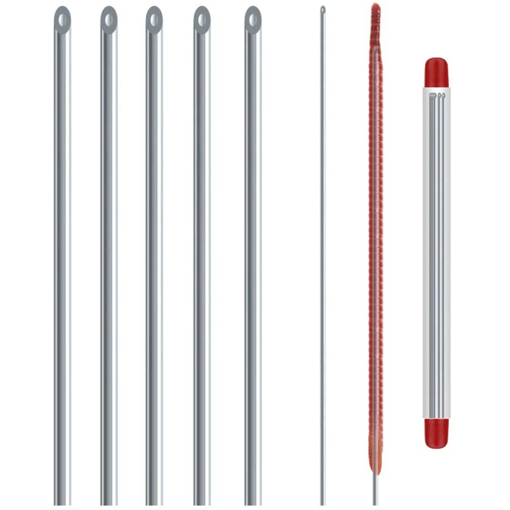 Aiguille de hameçon pour ver de terre, rapide, en acier inoxydable, broches, hameçons à appât, 20cm